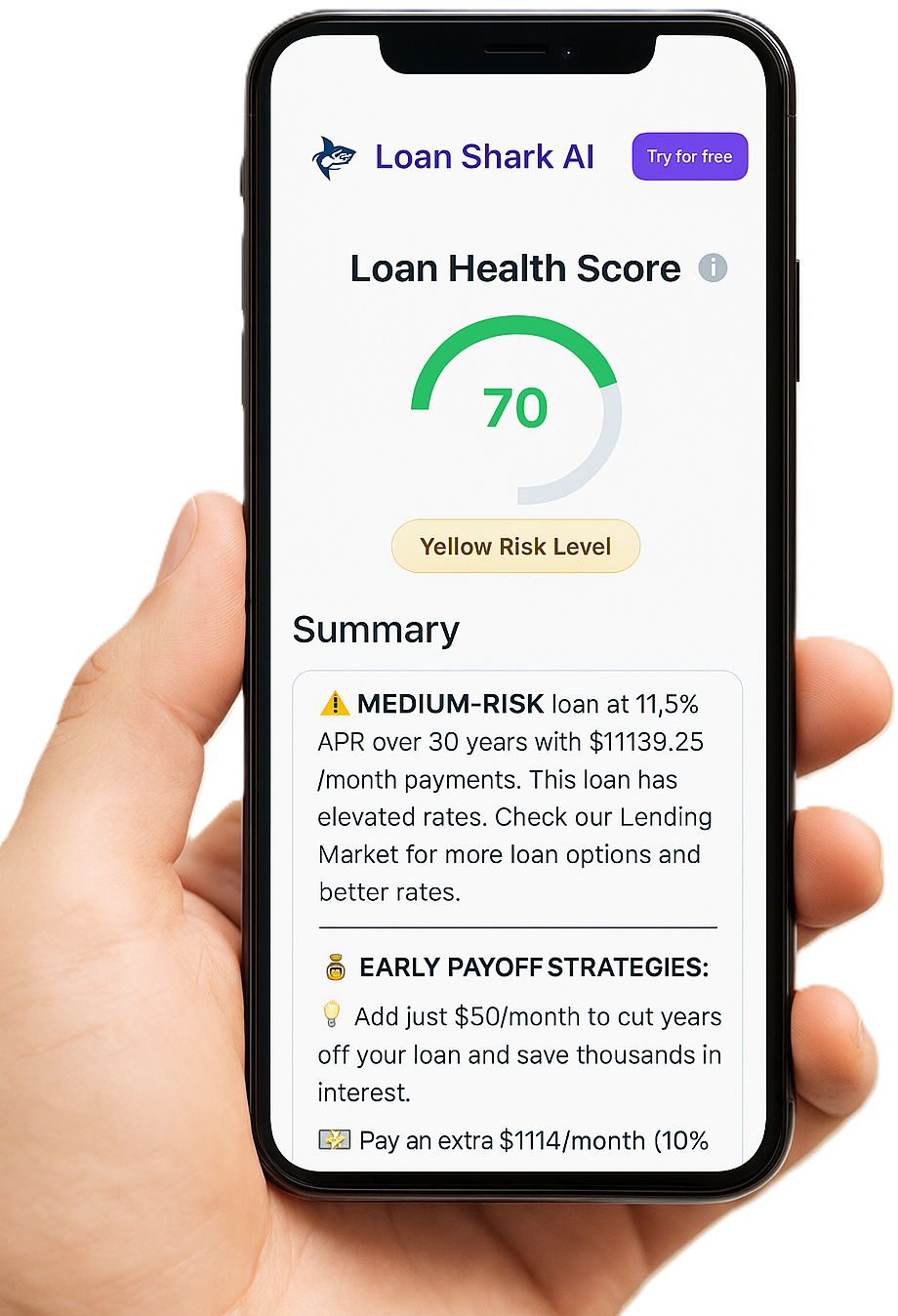 Loan Shark AI Mobile App Preview